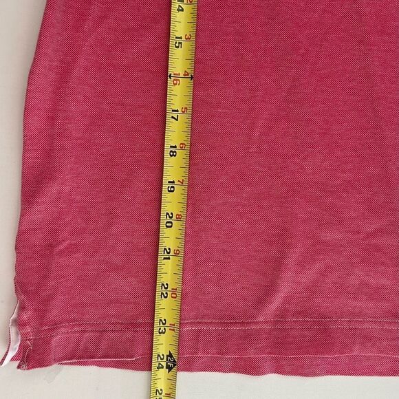 Robert Graham Red Pink 100% Cotton Short Sleeve Polo Shirt Size Medium - Picture 7 of 9